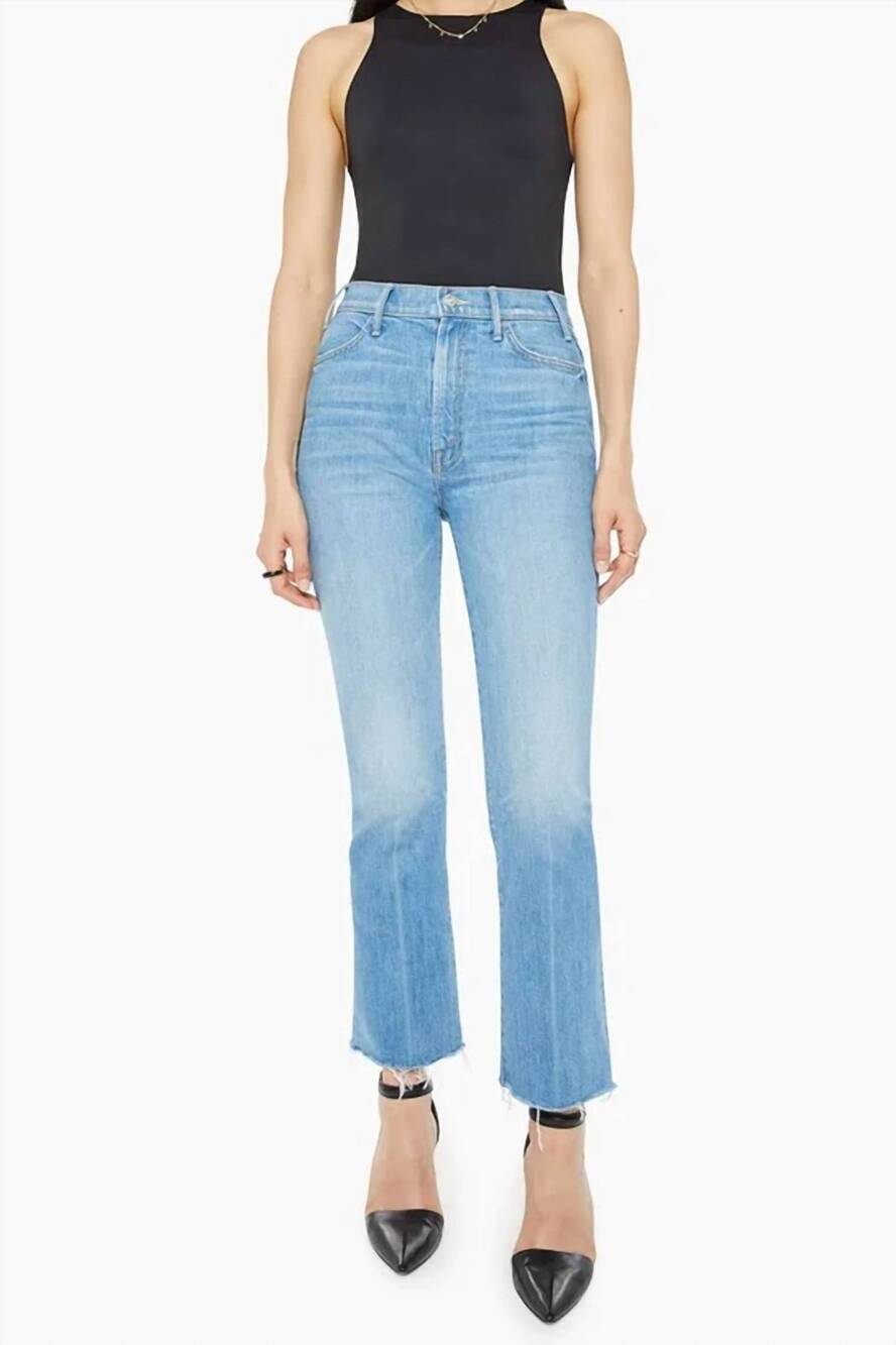 NEW MOTHER hustler ankle fray jeans in no offense but